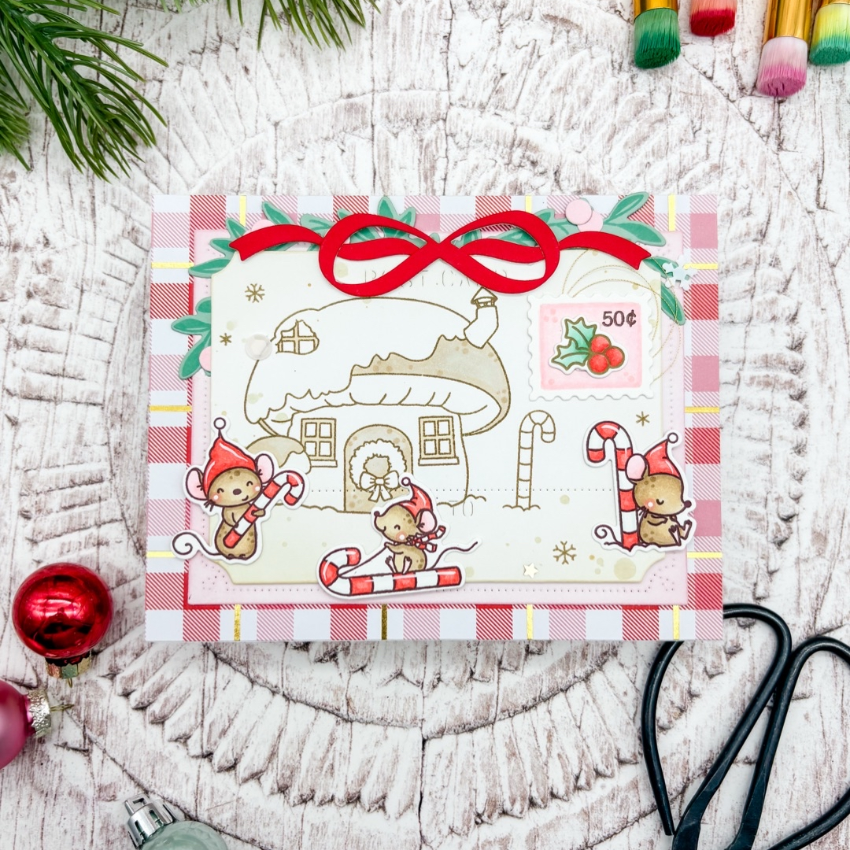 Mama Elephant Candy Cane Lane Clear Stamp and Die Set mice