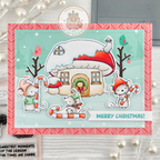 Mama Elephant Candy Cane Lane Clear Stamp and Die Set mushroom