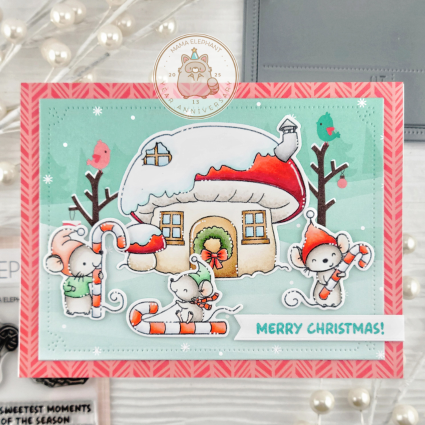 Mama Elephant Candy Cane Lane Clear Stamps birds