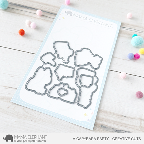Mama Elephant Capybara Party Clear Stamps and Die Set dies 