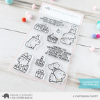 Mama Elephant Capybara Party Clear Stamps and Die Set stamps