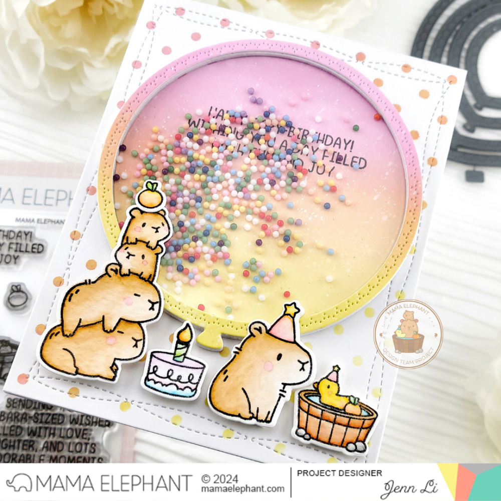 Mama Elephant Capybara Party Creative Cuts Steel Dies circle