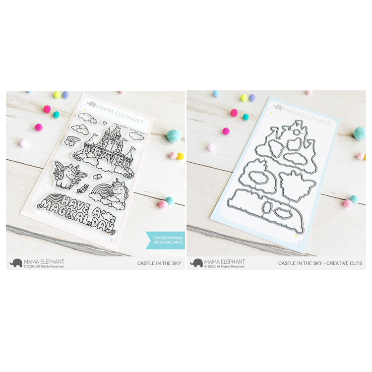 Mama Elephant Castle In The Sky Clear Stamp and Die Set