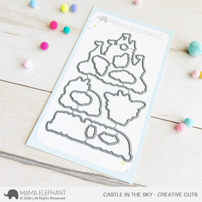 Mama Elephant Castle In The Sky Clear Stamp and Die Set image 2