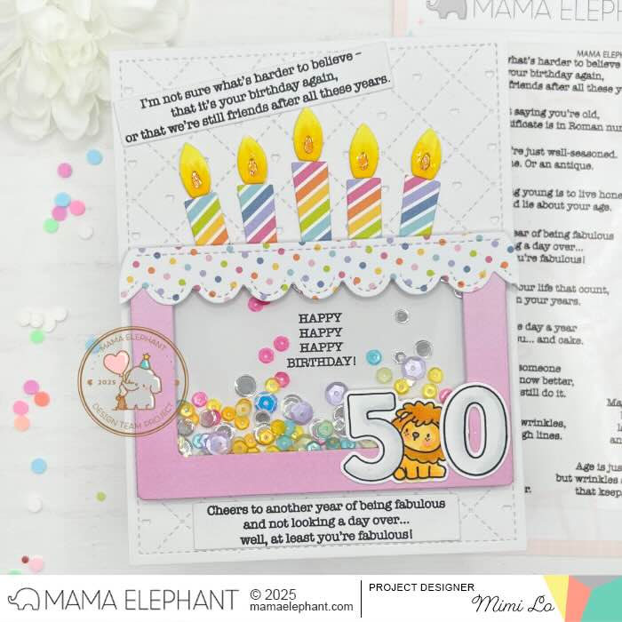 Mama Elephant Cheeky Birthday Clear Stamps shaker