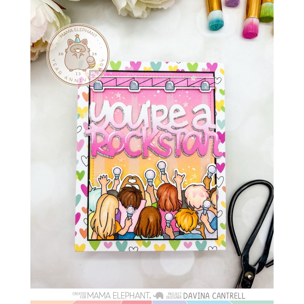 Mama Elephant Concertgoers Clear Stamps pink