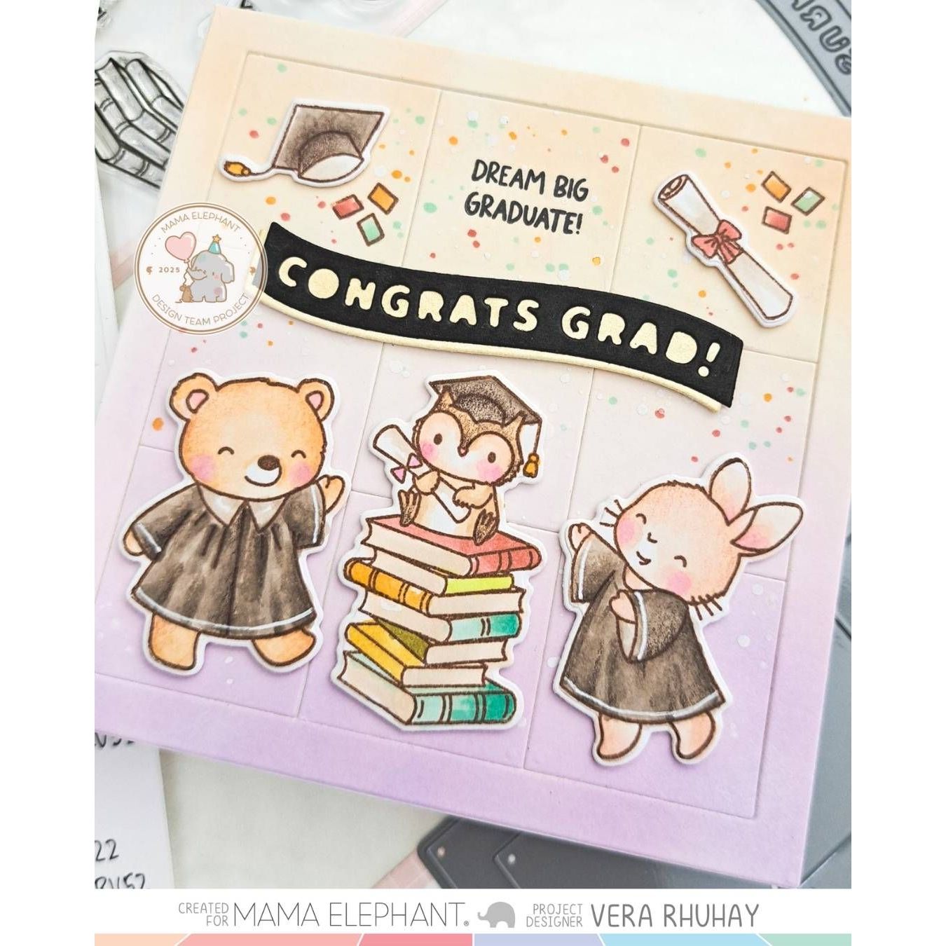 Mama Elephant Congrats Graduate Creative Cuts Steel Dies owl