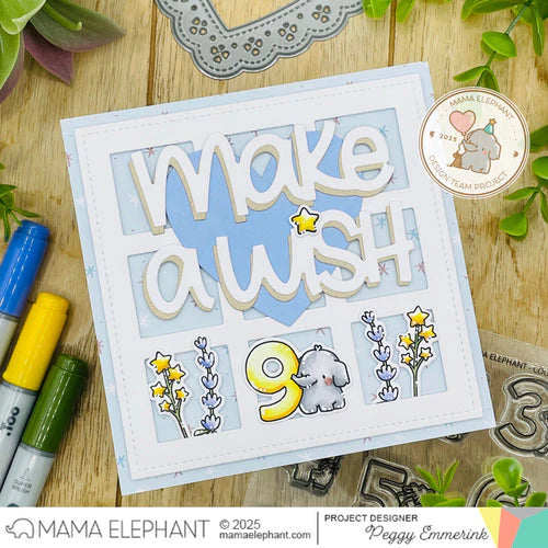 Mama Elephant Counting Right Clear Stamp and Die Set stars