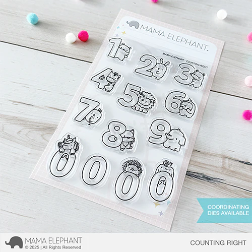 Mama Elephant Counting Right Clear Stamps