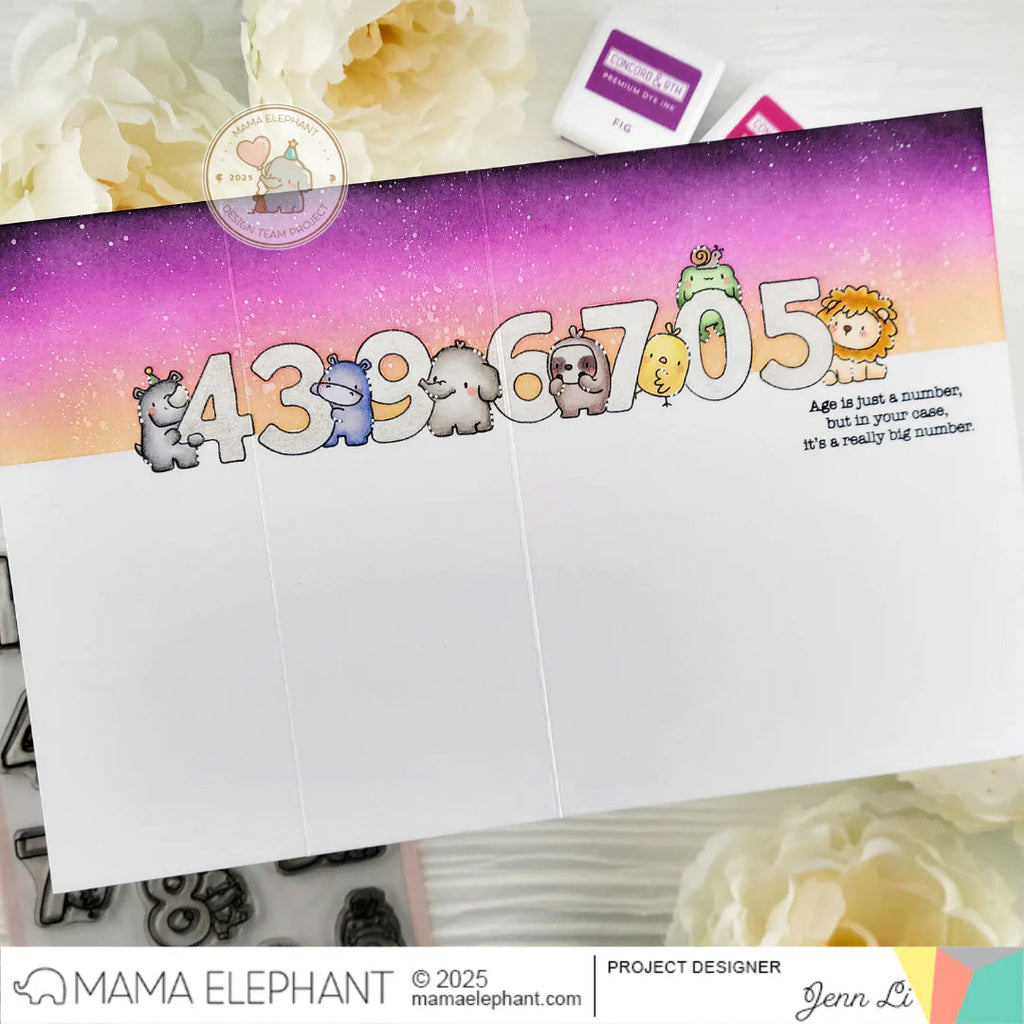 Mama Elephant Counting Right Clear Stamps numbers