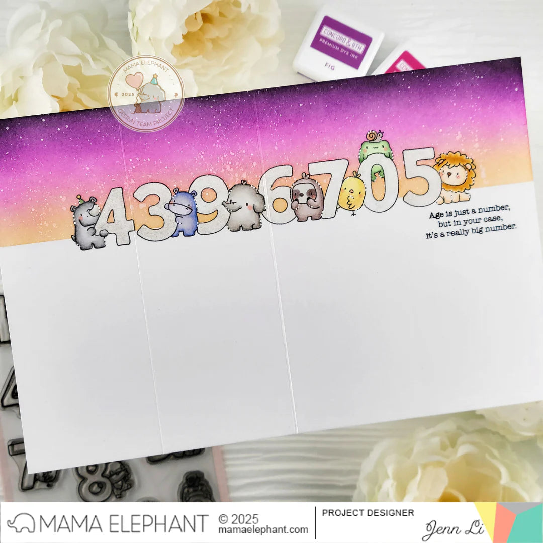 Mama Elephant Counting Right Clear Stamps numbers