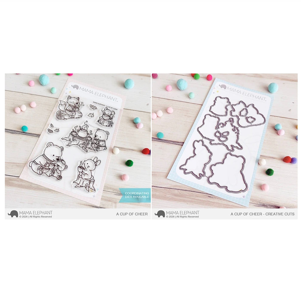 Mama Elephant Cup of Cheer Clear Stamp and Die Set