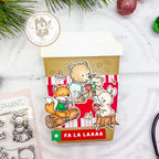 Mama Elephant Cup of Cheer Clear Stamps coffee cup gift card holder