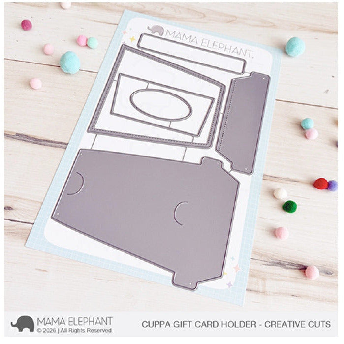 Mama Elephant Cuppa Gift Card Holder Creative Cuts Steel Dies