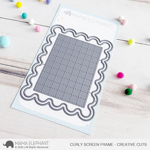Mama Elephant Curly Screen Frame Creative Cuts Steel Dies