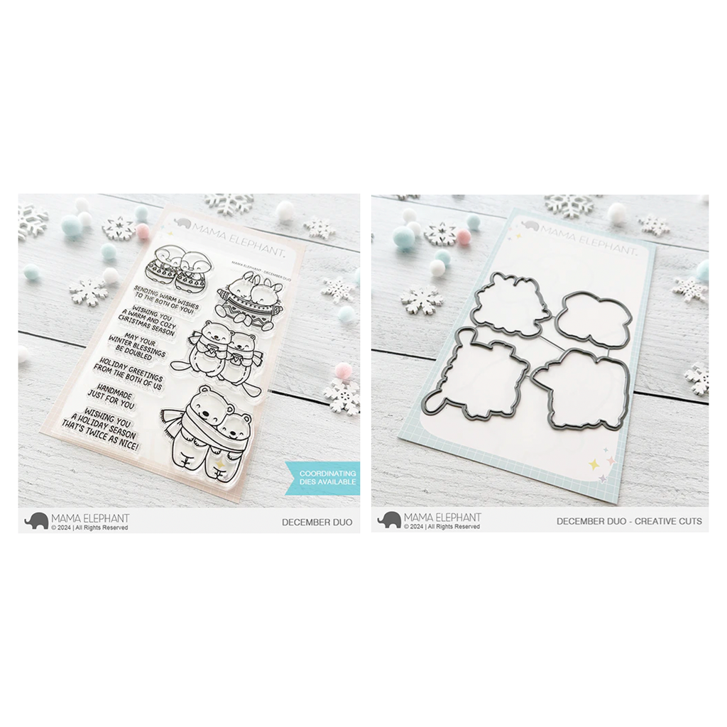 Mama Elephant December Duo Clear Stamp and Die Set