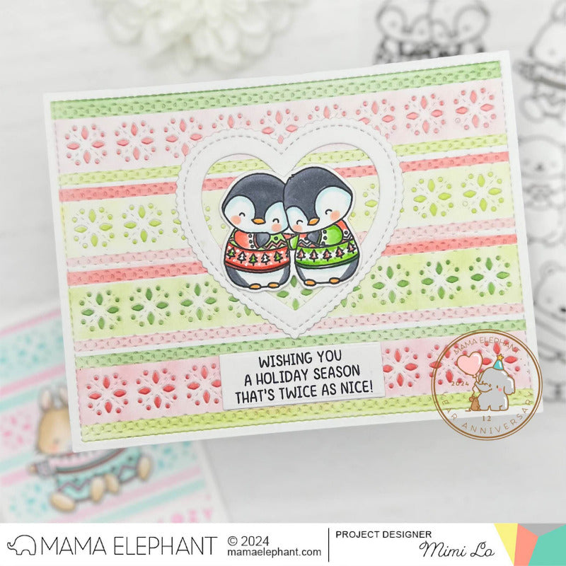 Mama Elephant December Duo Clear Stamp and Die Set folk