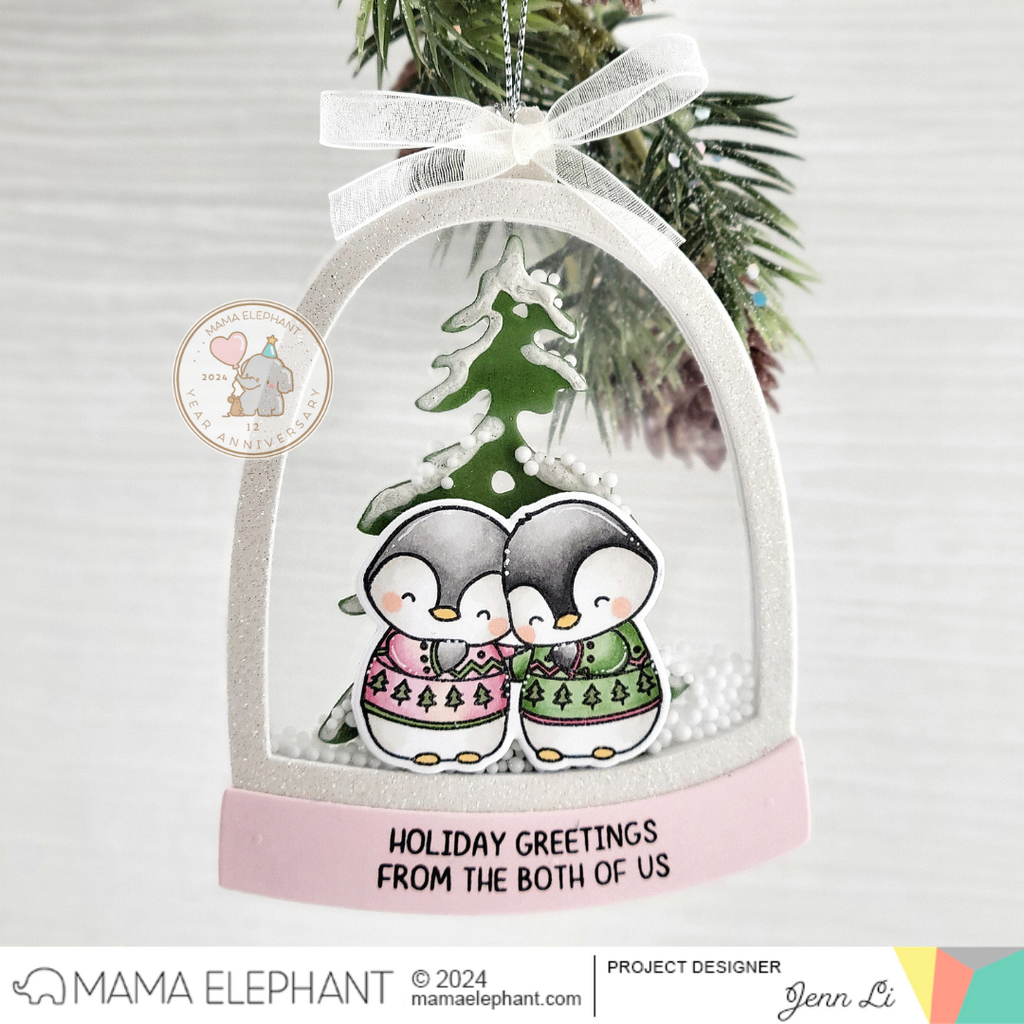 Mama Elephant December Duo Clear Stamp and Die Set penguin