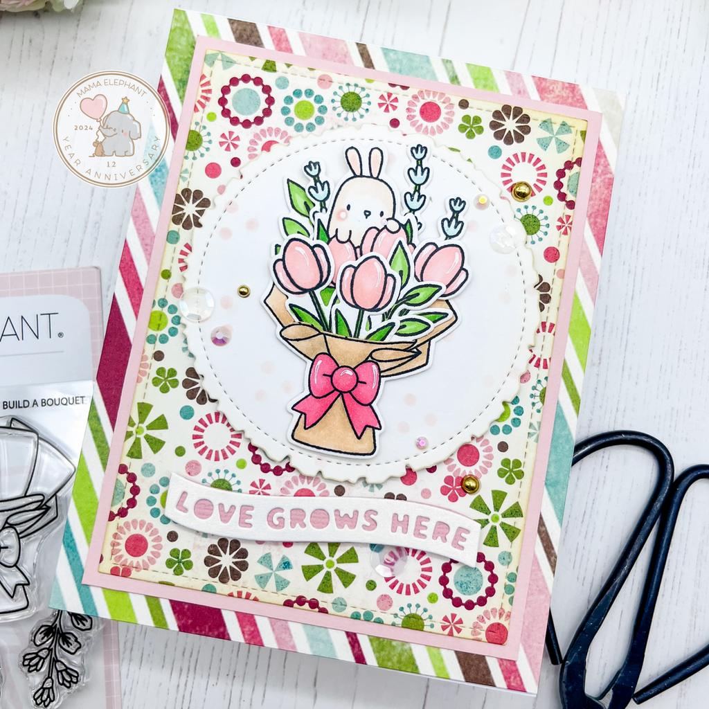 Mama Elephant Deckled Circles Creative Cuts Steel Dies rabbit