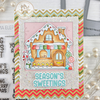 Mama Elephant Deckled Polaroids Creative Cuts Steel Dies gingerbread house card