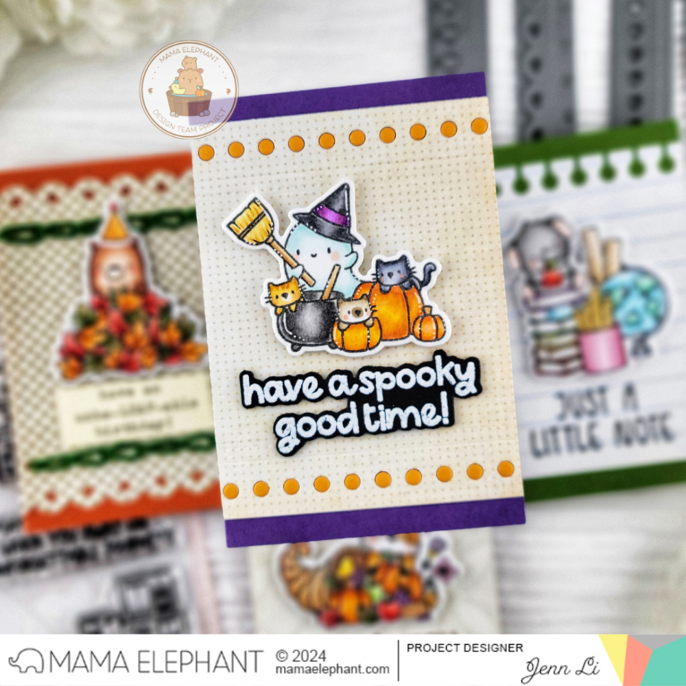 Mama Elephant Deliver Fall Fun Clear Stamp and Die Set ghost