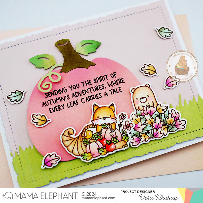 Mama Elephant Deliver Fall Fun Clear Stamp and Die Set pumpkin
