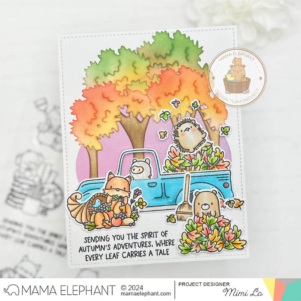 Mama Elephant Deliver Fall Fun Clear Stamps truck