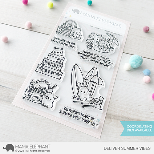Mama Elephant Deliver Summer Vibes Clear Stamp and Die Set stamps