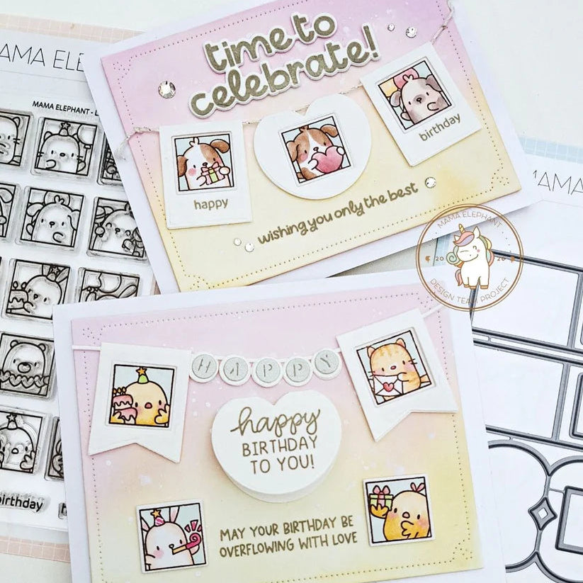 Mama Elephant Docket Lil Banner Creative Cuts Steel Dies happy birthday