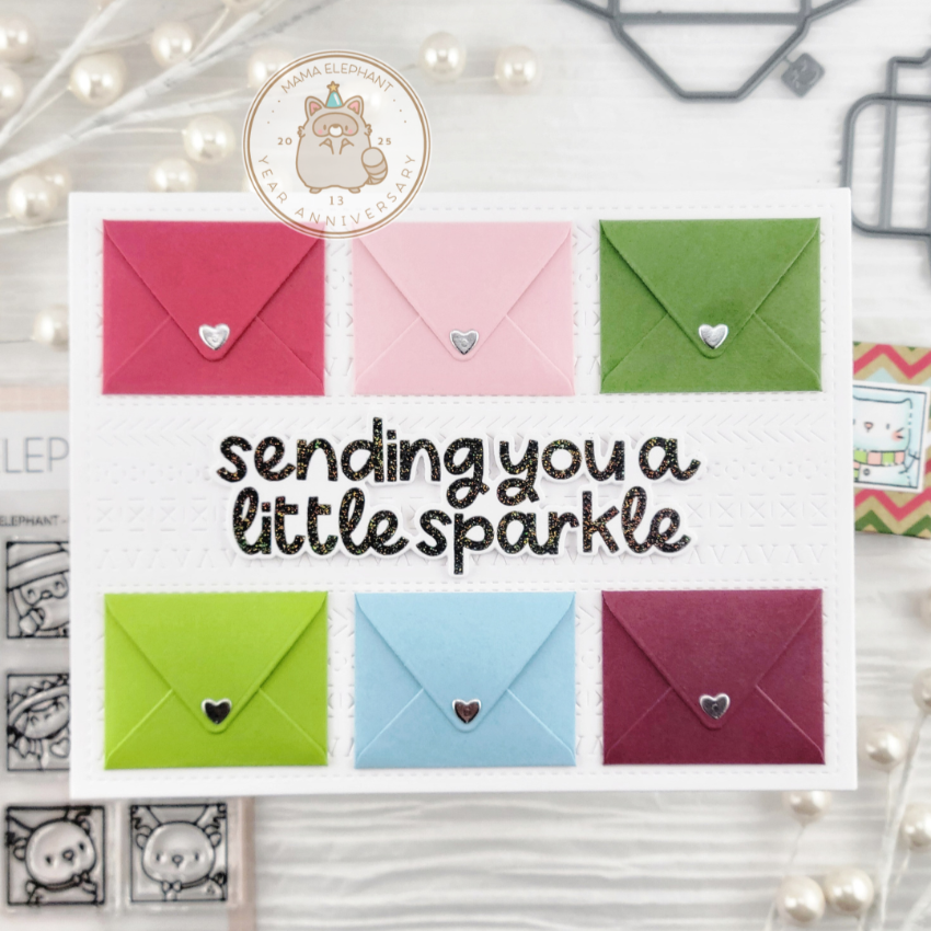 Mama Elephant Docket Lil Card Envelopes Creative Cuts Steel Dies sparkles
