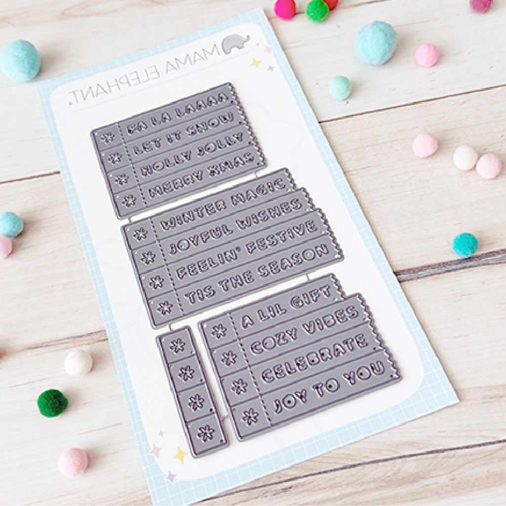 Mama Elephant Edge Sentiments Creative Cuts Steel Dies flipped