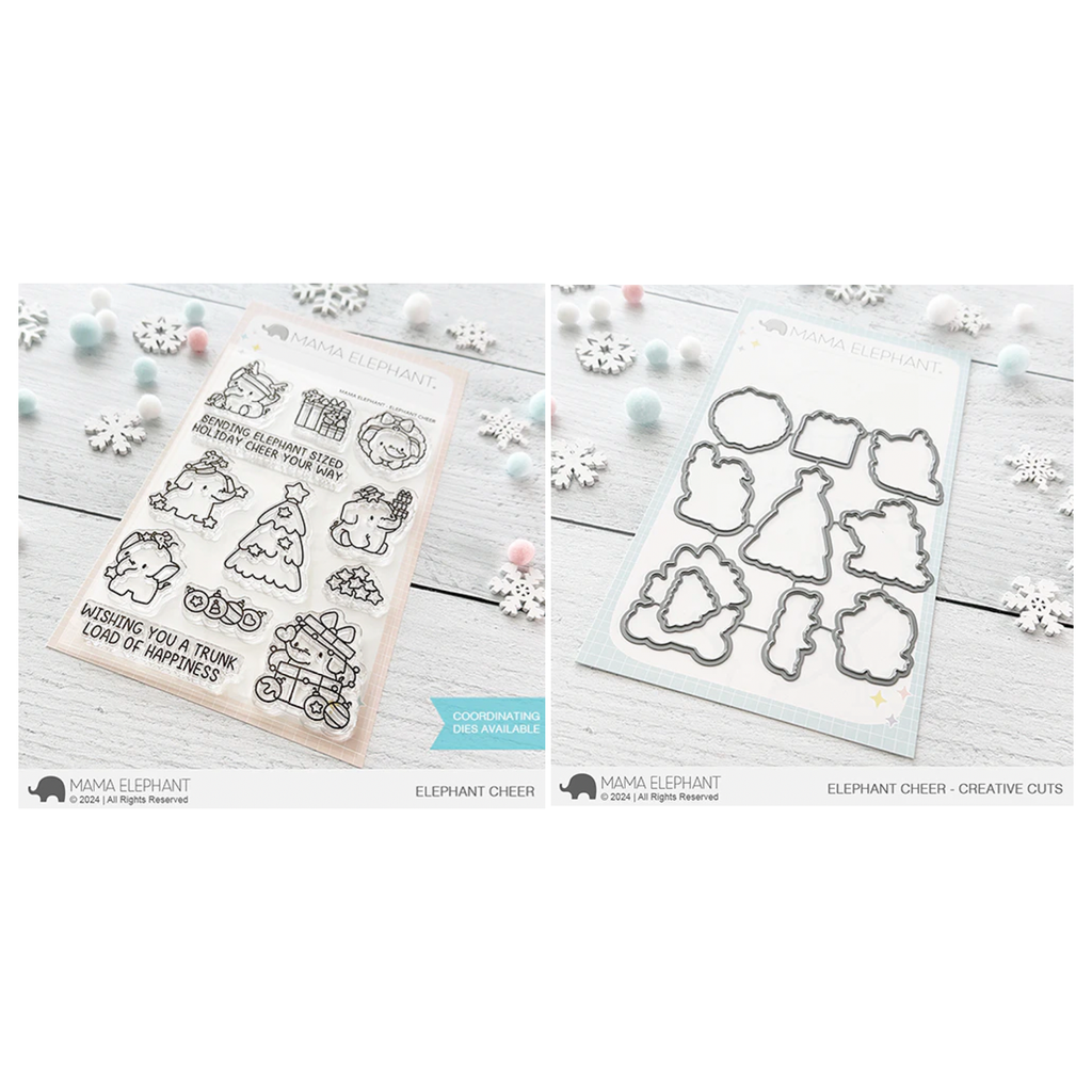 Mama Elephant Elephant Cheer Clear Stamp and Die Set