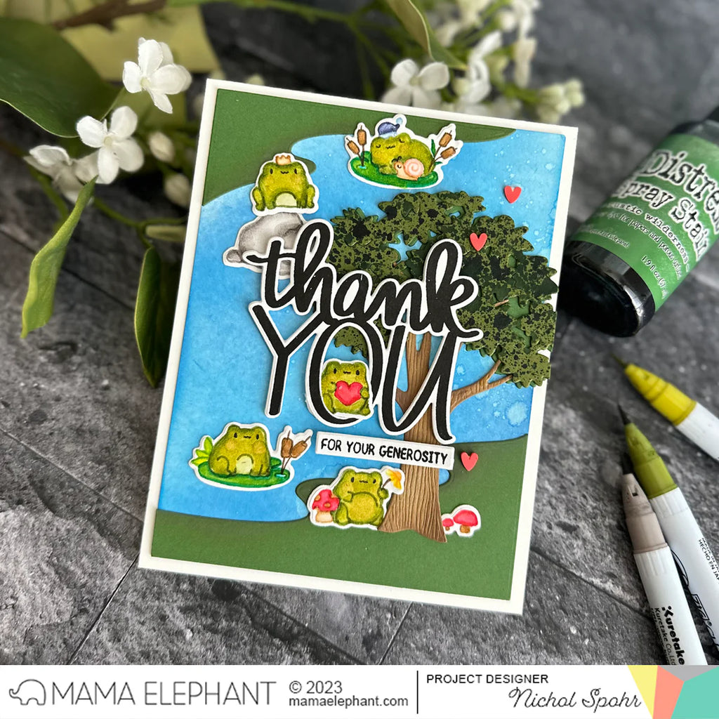 Mama Elephant Evergreen Tree Creative Cuts Steel Dies thank you