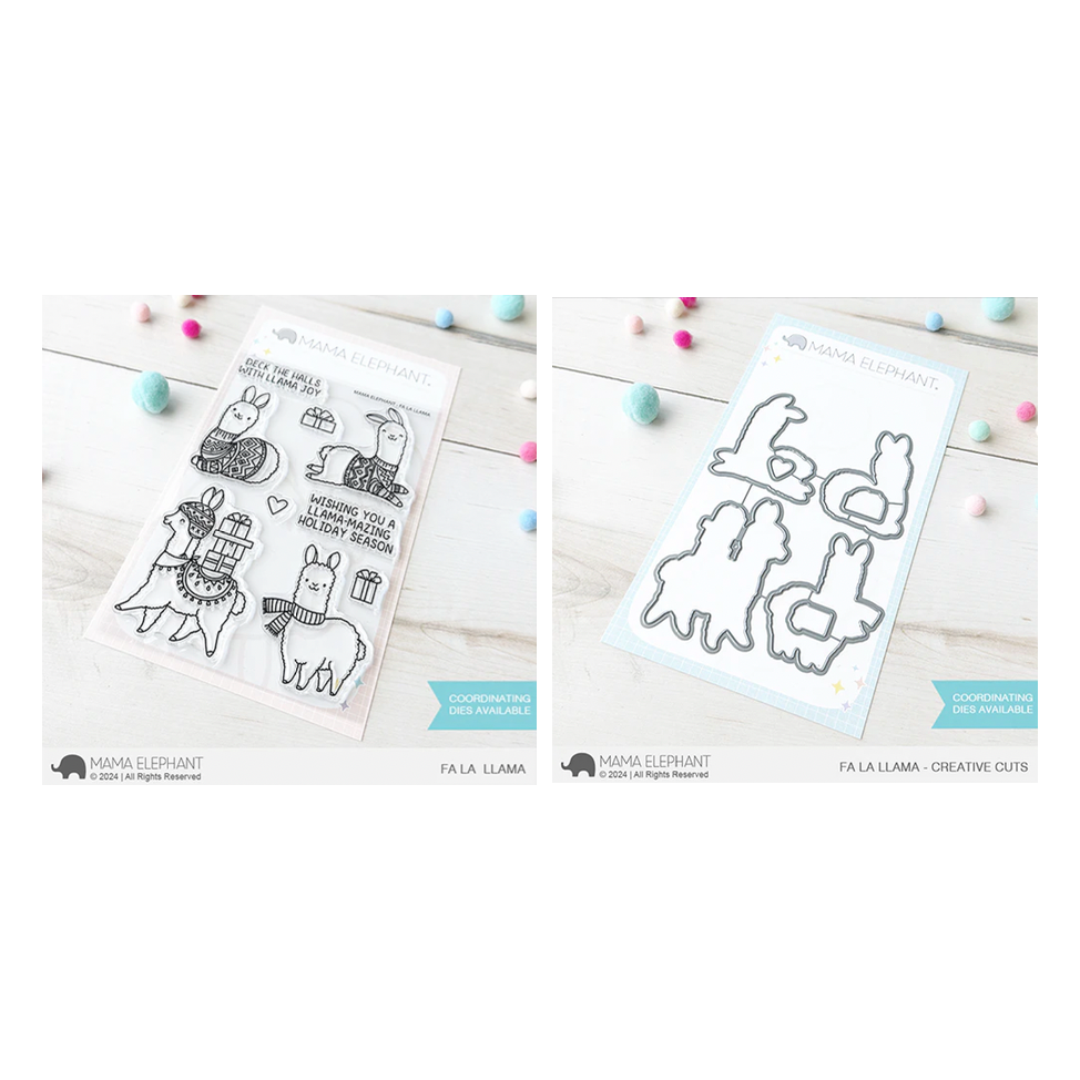 Mama Elephant Fa La Llama Clear Stamp and Die Set