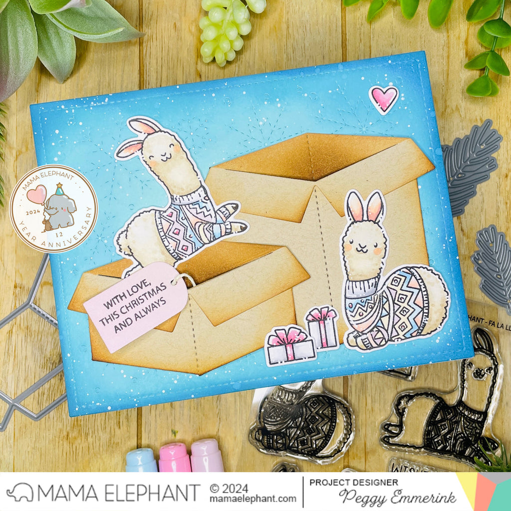 Mama Elephant Fa La Llama Clear Stamps boxes