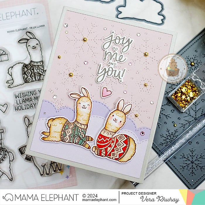 Mama Elephant Fa La Llama Creative Cuts Steel Dies pink