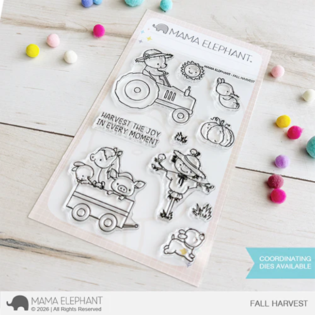 Mama Elephant Fall Harvest Clear Stamp and Die Set stamp product image