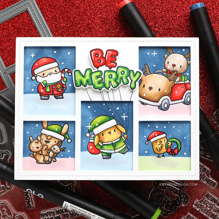 Mama Elephant Five Window Frame Creative Cuts Steel Dies be merry | color-code:ALT01