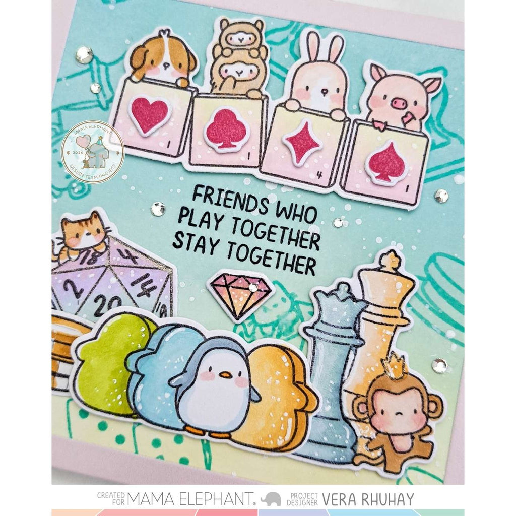 Mama Elephant Game Night Clear Stamps chess