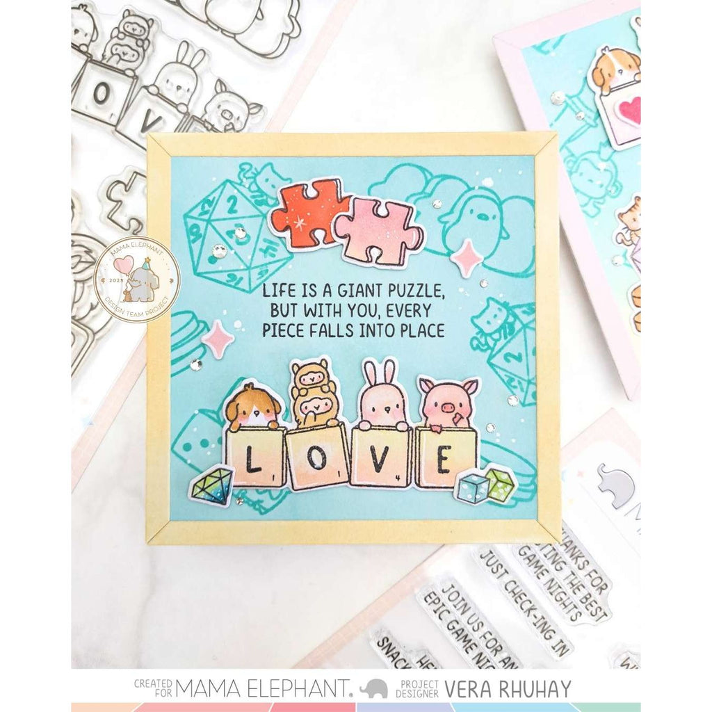 Mama Elephant Game Night Clear Stamps puzzle