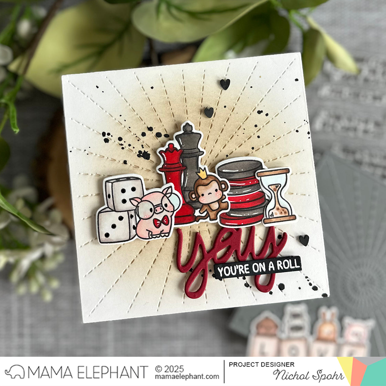 Mama Elephant Game Night Clear Stamps you're on a roll | color-code:ALT01