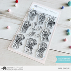 Mama Elephant Girl Group Clear Stamps