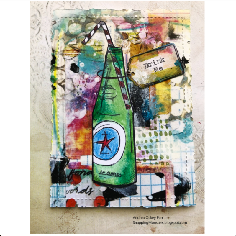 Mama Elephant Goody Bag Topper Creative Cuts Steel Dies drink with straw card | color-code:ALT05