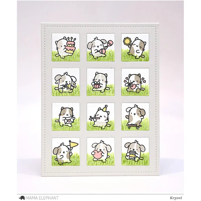 Mama Elephant Grid Window Creative Cuts Steel Die window