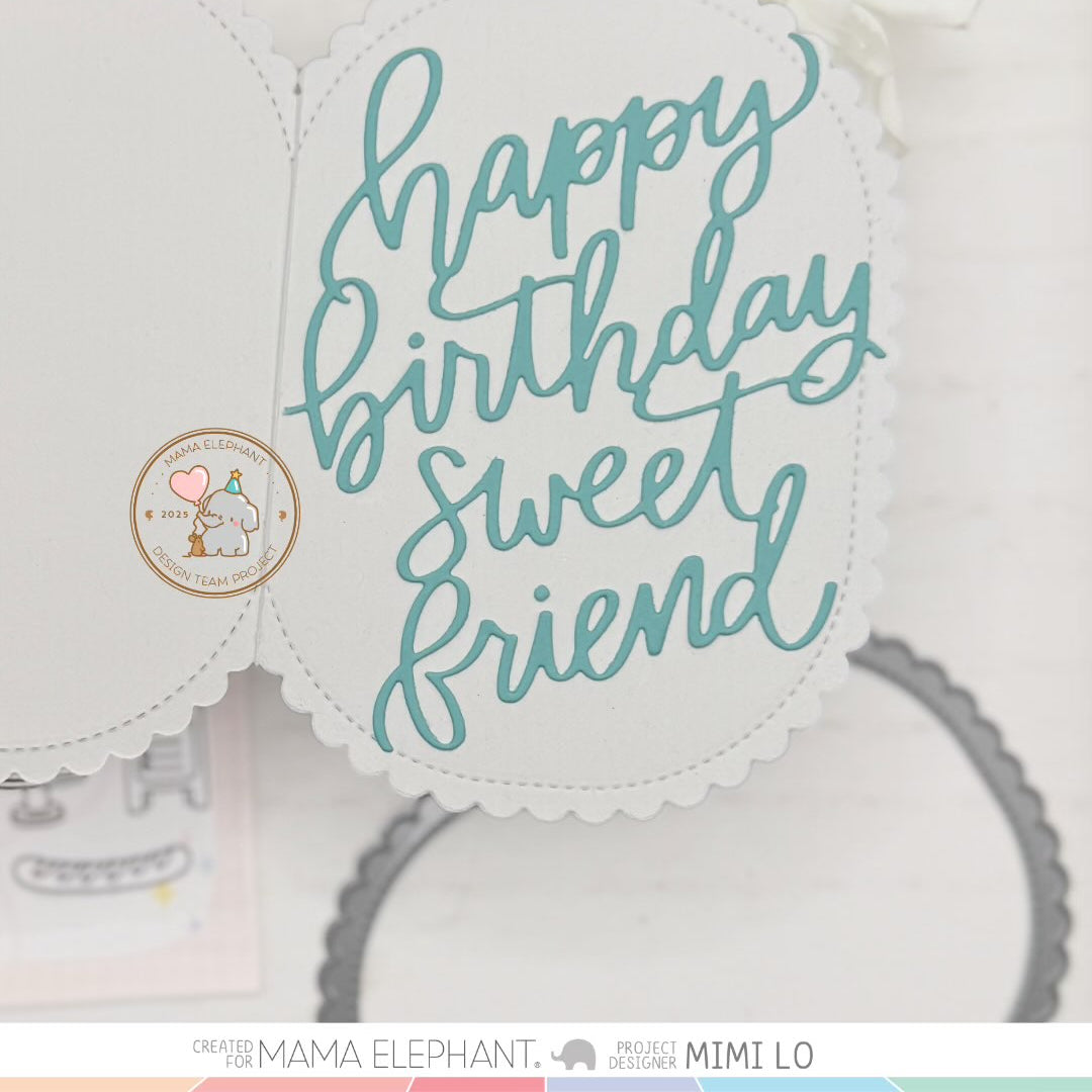Mama Elephant HBD Sweet Friend Creative Cuts Steel Dies friend