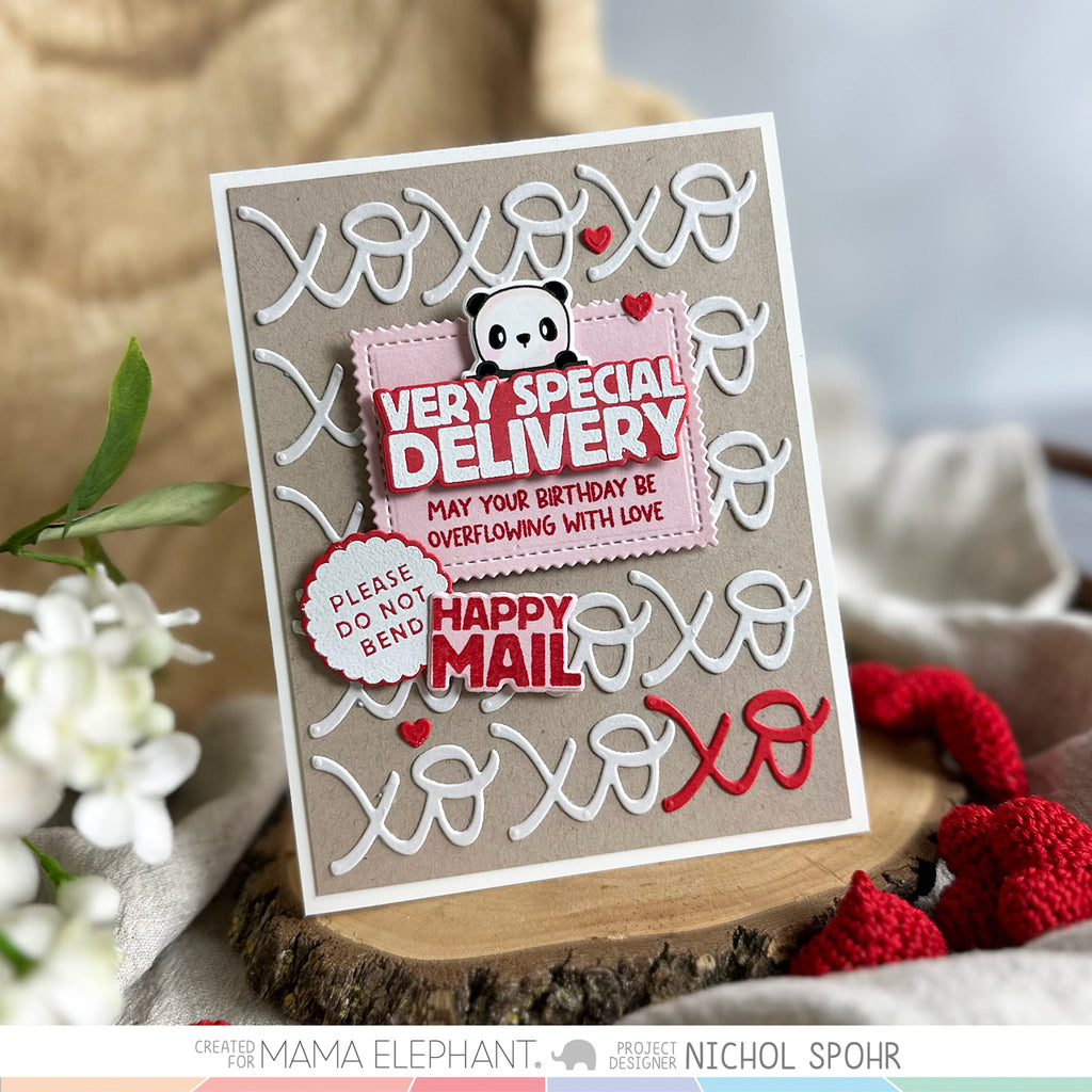 Mama Elephant Handle With Care Clear Stamp and Die Set xoxo | color-code:ALT01