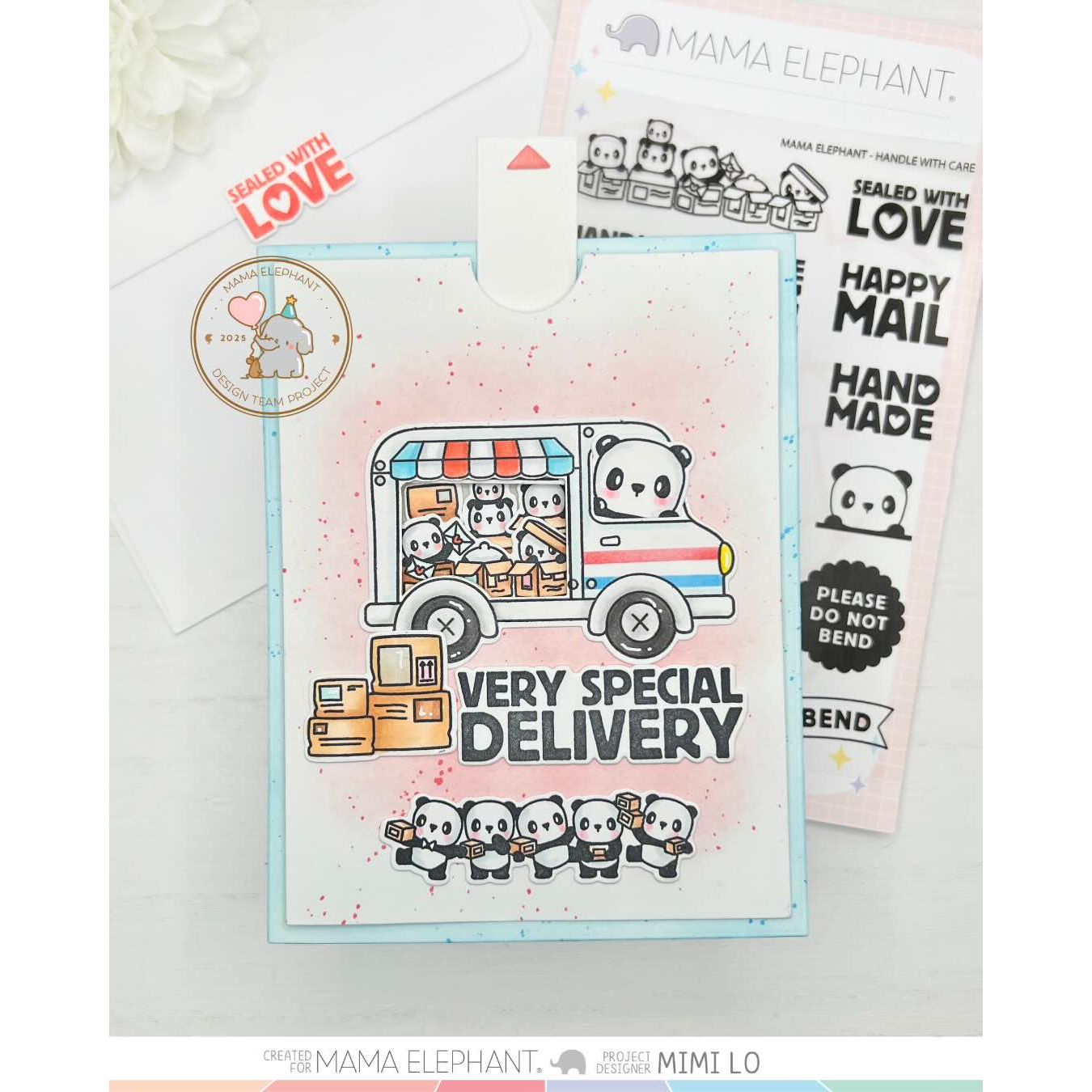 Mama Elephant Handle With Care Clear Stamps special delivery