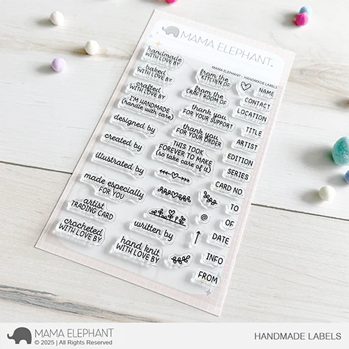 Mama Elephant Handmade Labels Clear Stamps