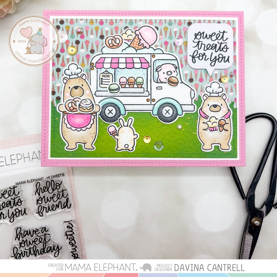 Mama Elephant Hi Sweetie Clear Stamps food truck