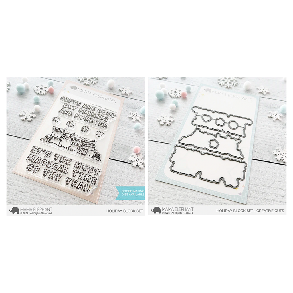 Mama Elephant Holiday Block Clear Stamp and Die Set*
